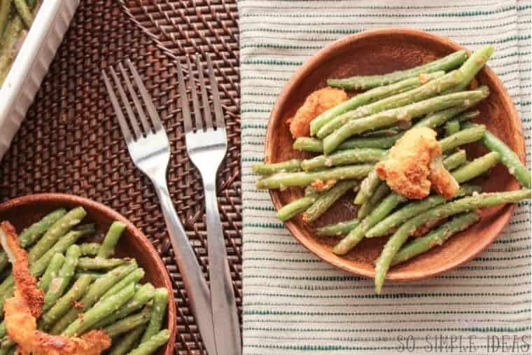 Serving low carb gluten free green bean casserole