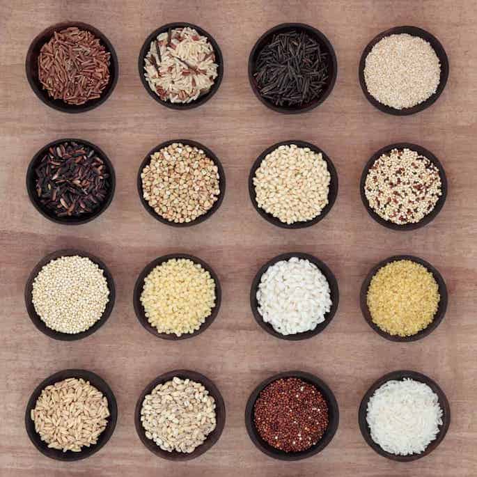 grains in bowls