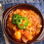 slow cooker ground turkey chili featured image