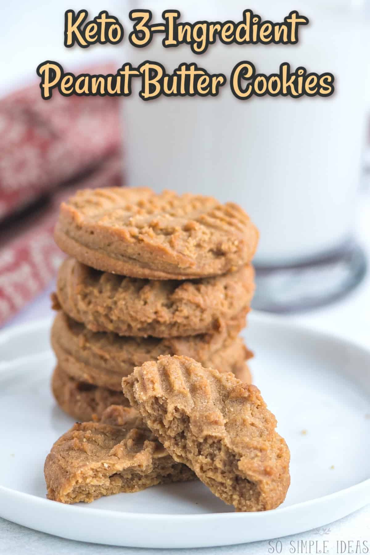 3 ingredient peanut butter cookies keto cover image