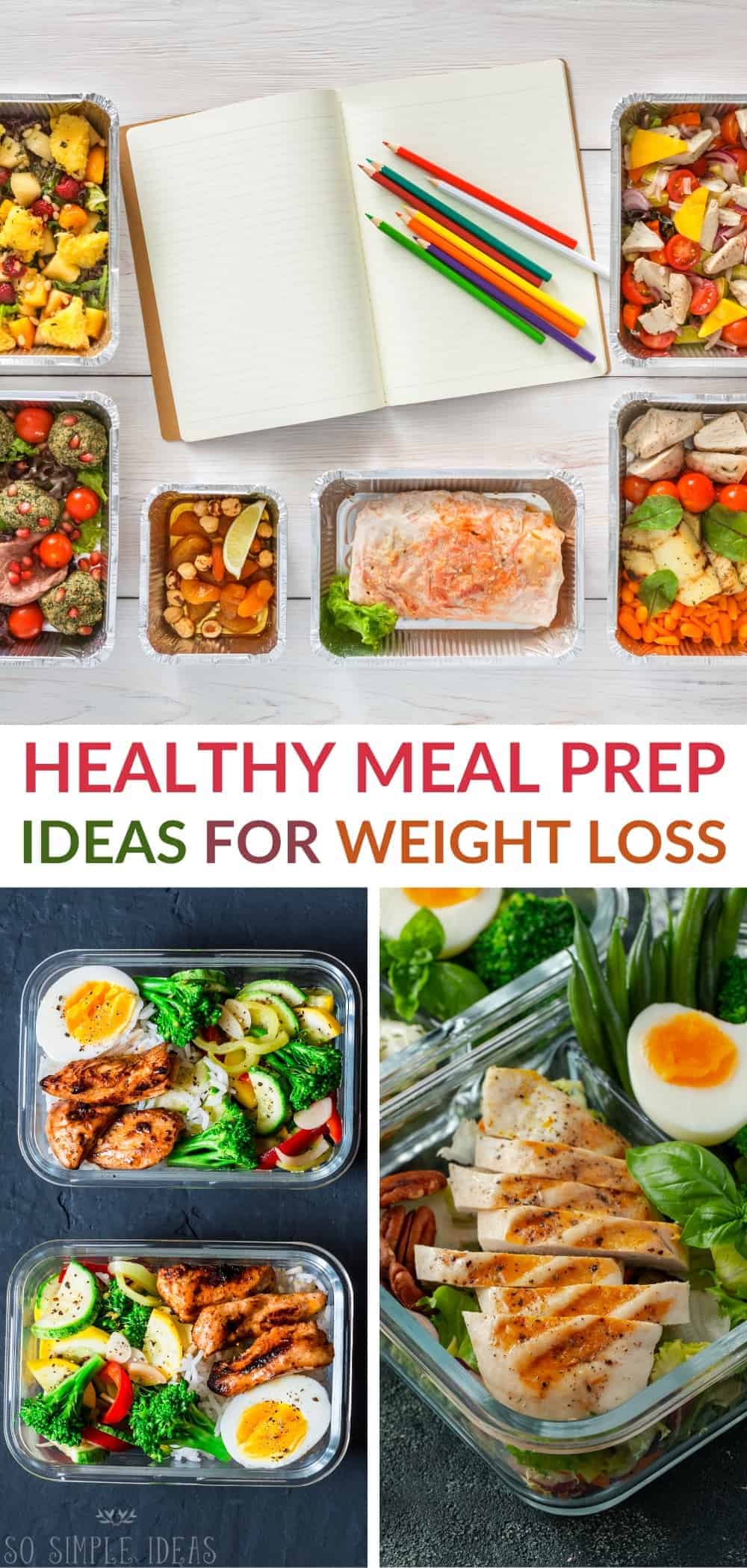 healthy meal prep ideas for weight loss pinterest image