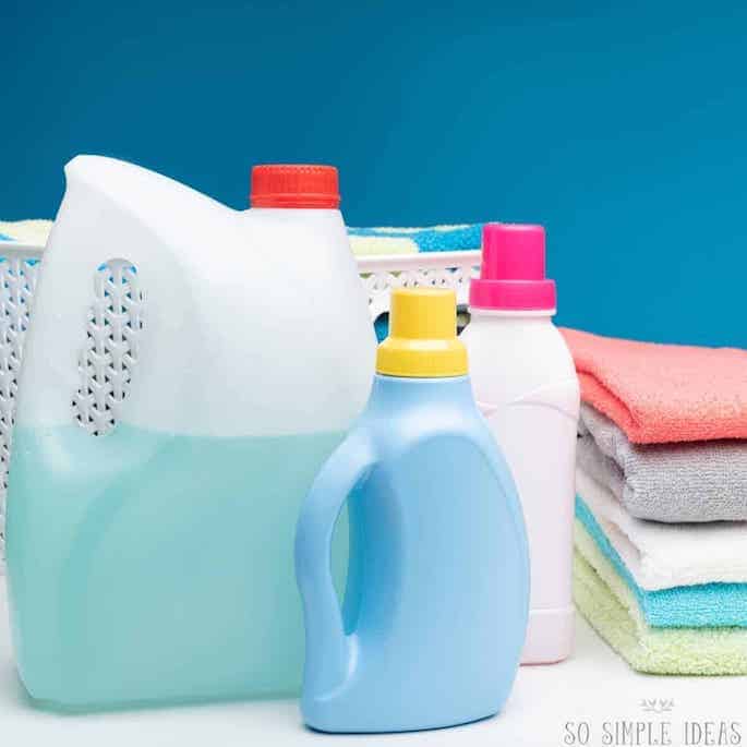 laundry detergents with folded laundry