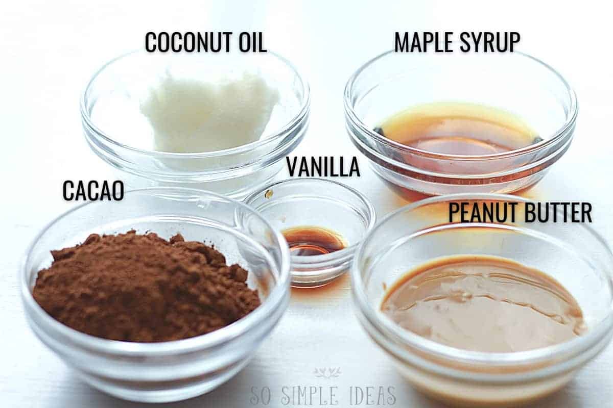 ingredients for the peanut butter cups