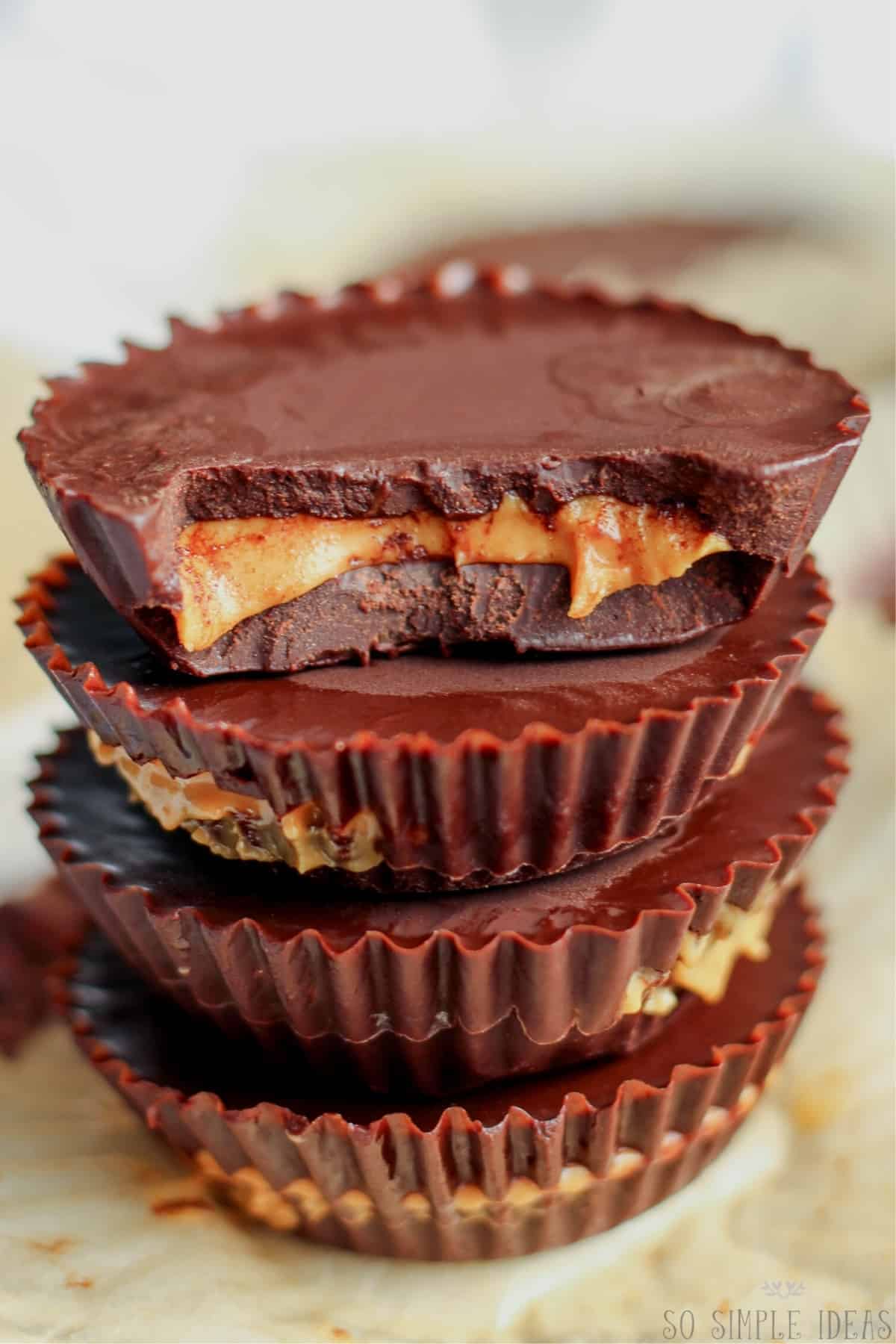 stack of vegan peanut butter cups