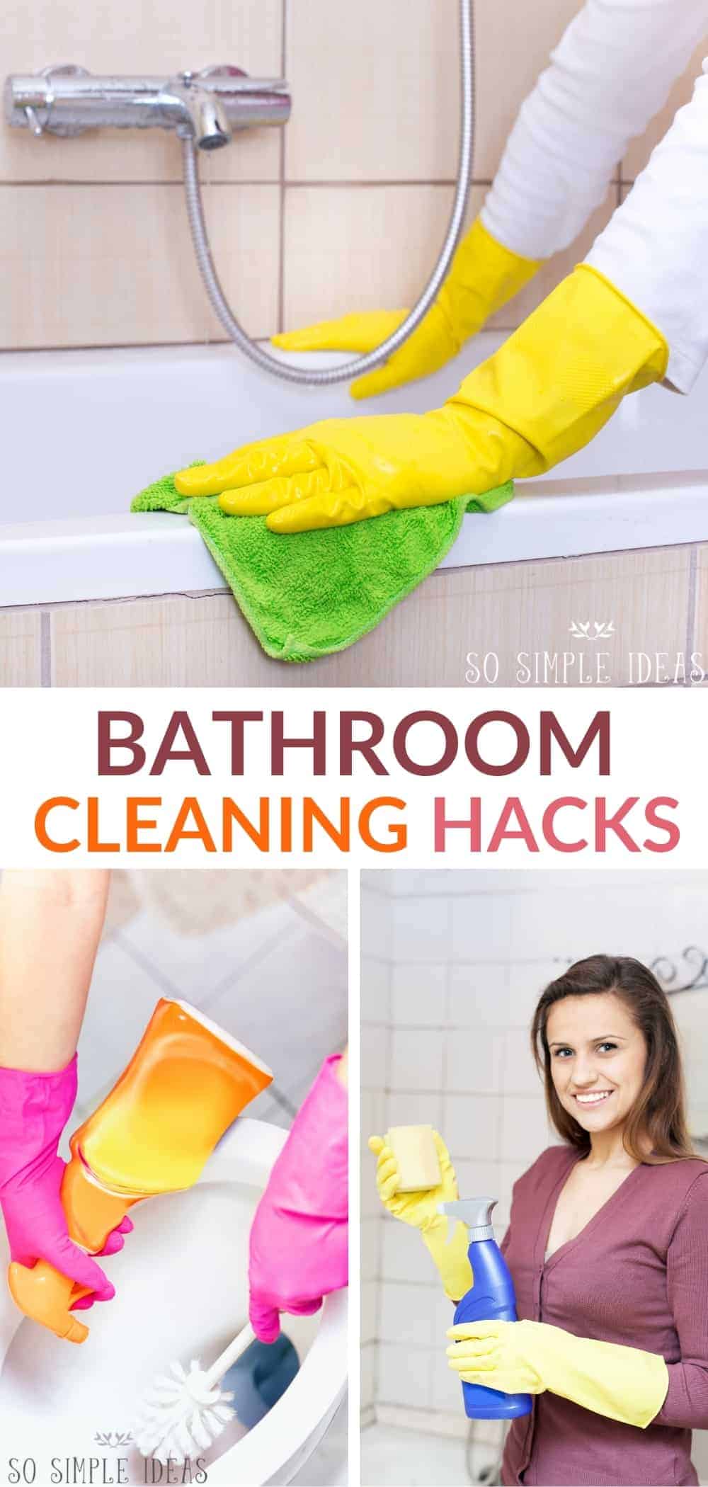 bathroom cleaning hacks pinterest image