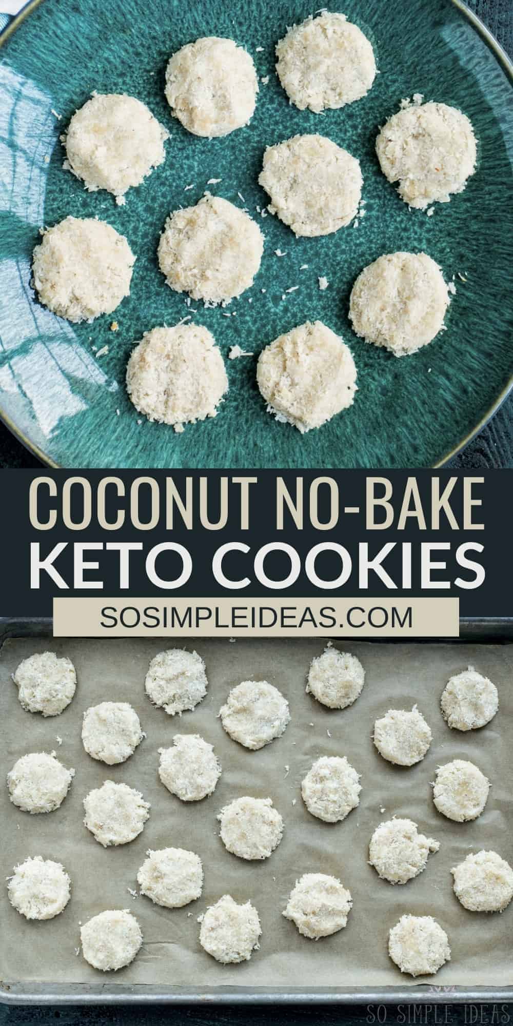 coconut no bake keto cookies pinterest image