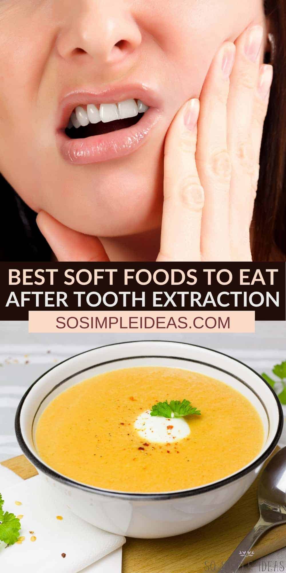 soft foods to eat after tooth extraction pinterest image