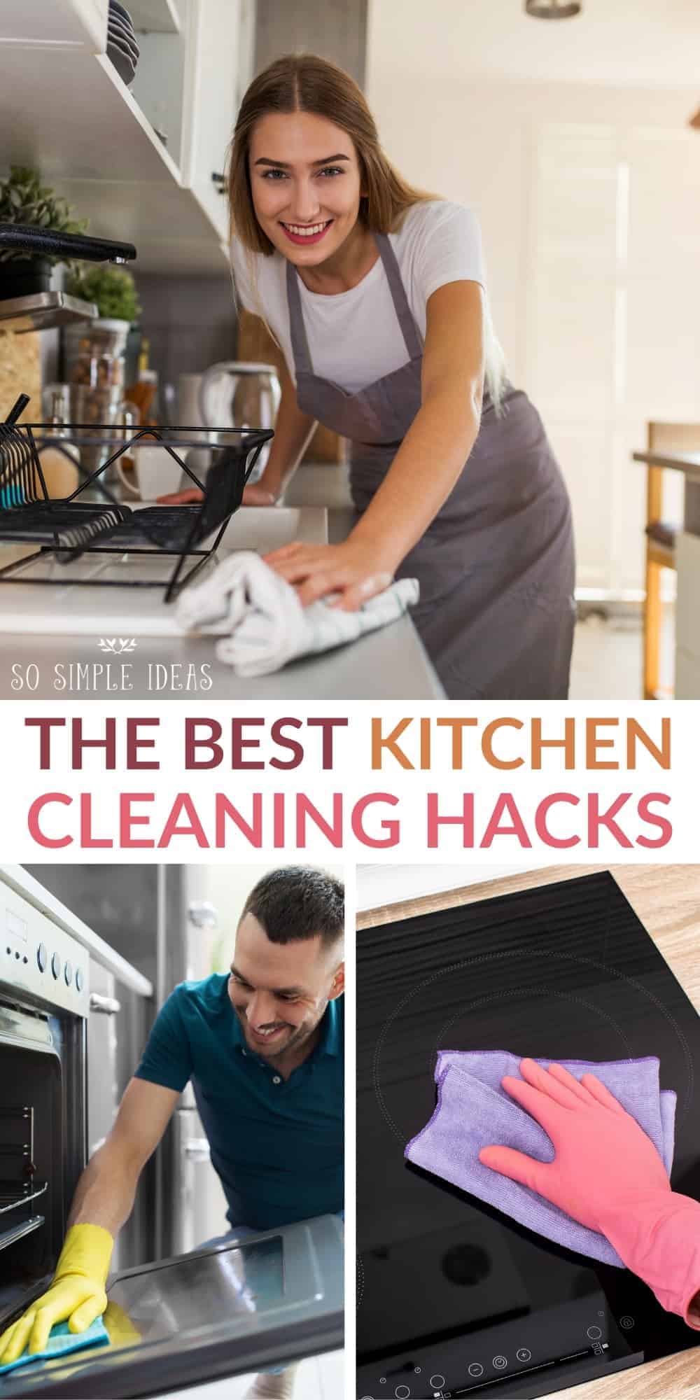 best kitchen cleaning hacks pinterest image