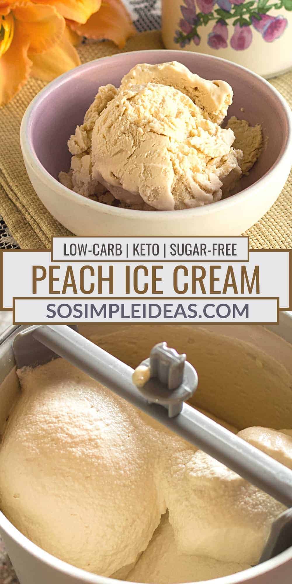 keto peach ice cream no egg pinterest image