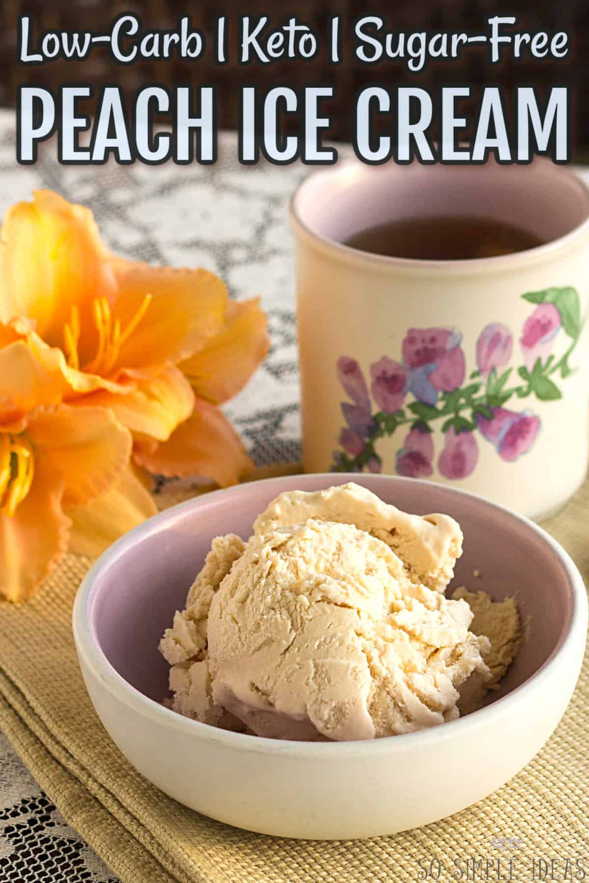 keto low-carb peach ice cream no eggs cover image