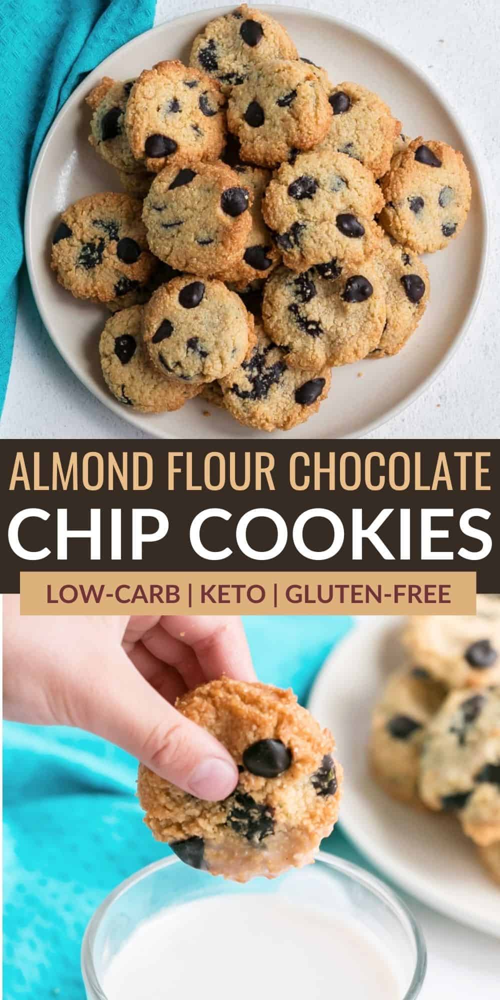 almond flour chocolate chip cookies pinterest image