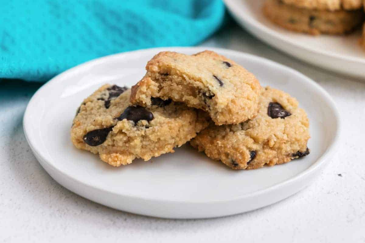 almond flour chocolate chip cookies bite shot