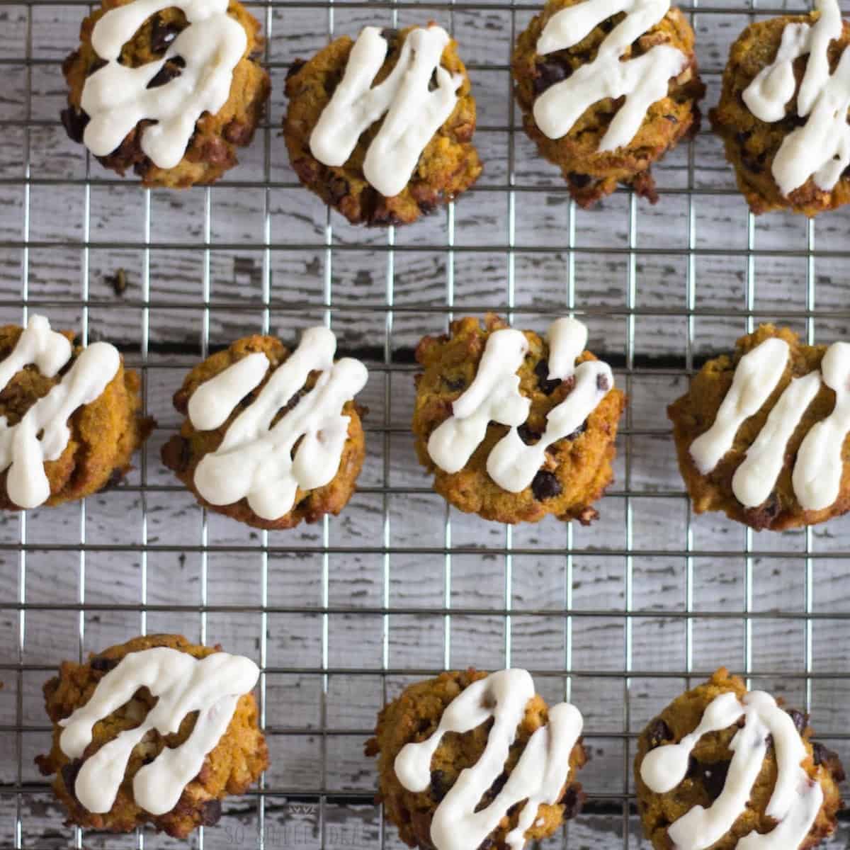 glazed cookies on rack