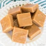 square peanut butter fat bombs on white plate