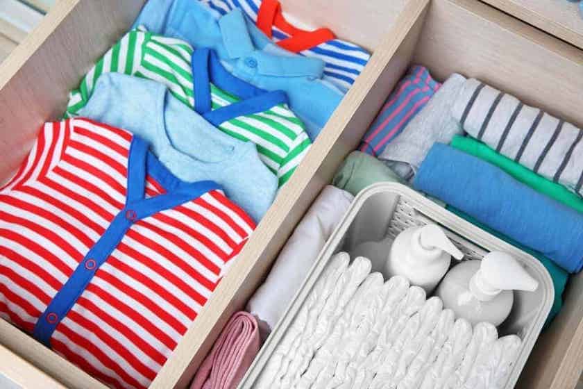 organized baby dresser drawer