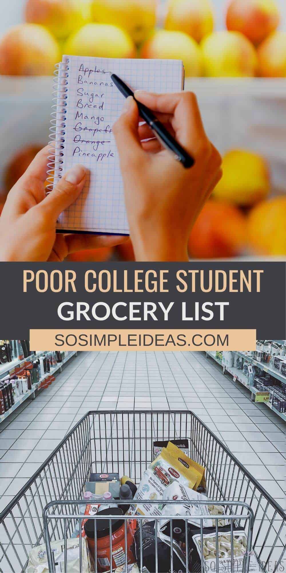 poor college student grocery list