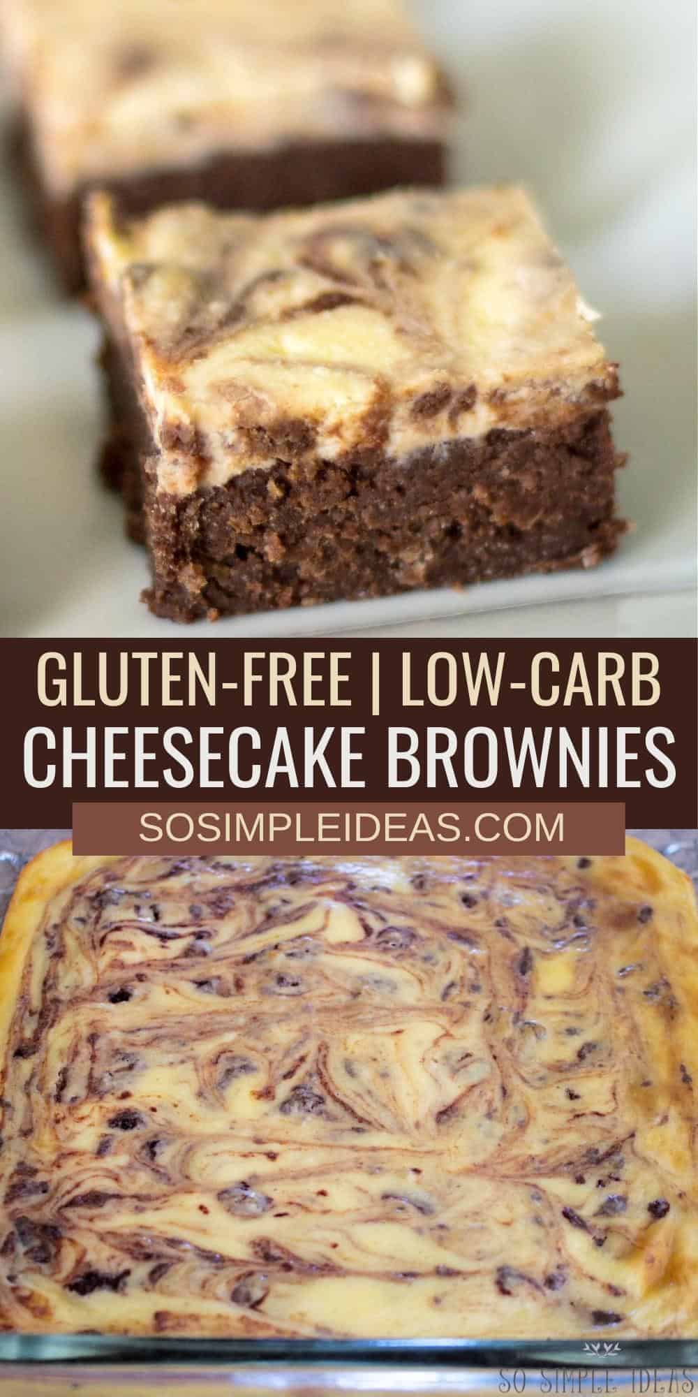 keto gluten free cheesecake brownies pinterest image.