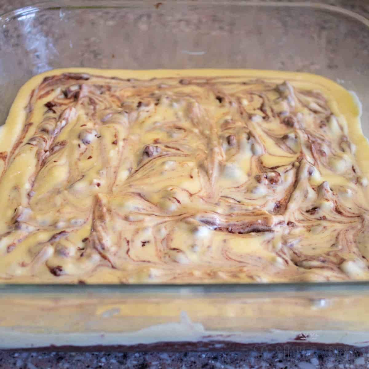 cheesecake brownie swirl layer.