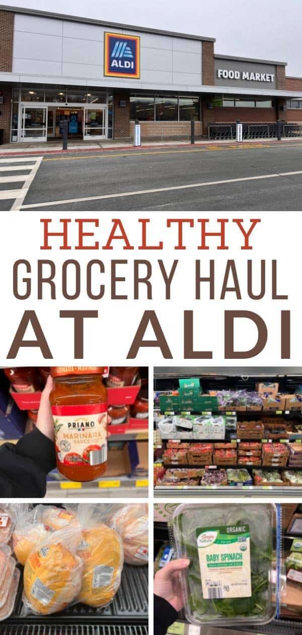 healthy grocery haul at aldi pinterest image.