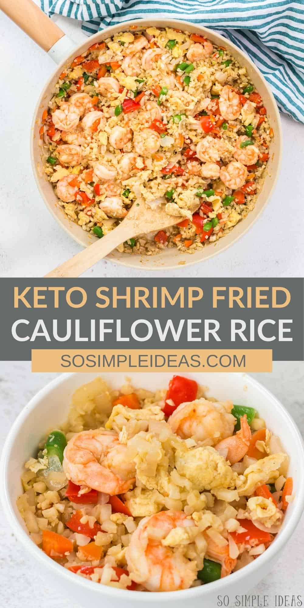 keto shrimp cauliflower fried rice pinterest image.