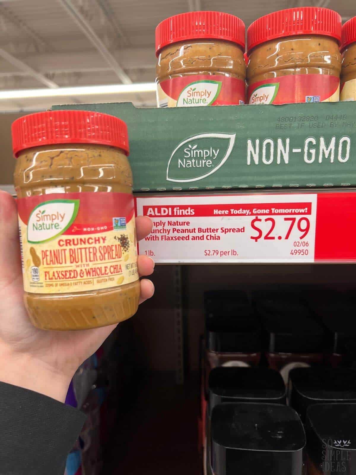 organic nut and seed butter at aldi.