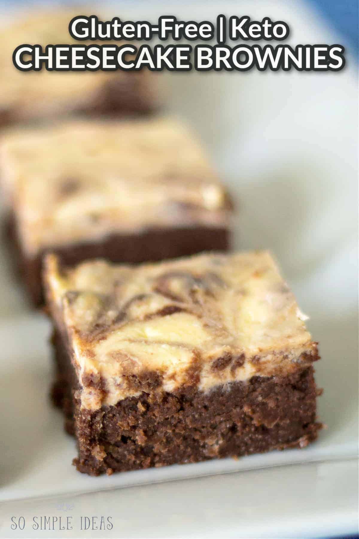 ultimate gluten free cheesecake brownies text overlay.