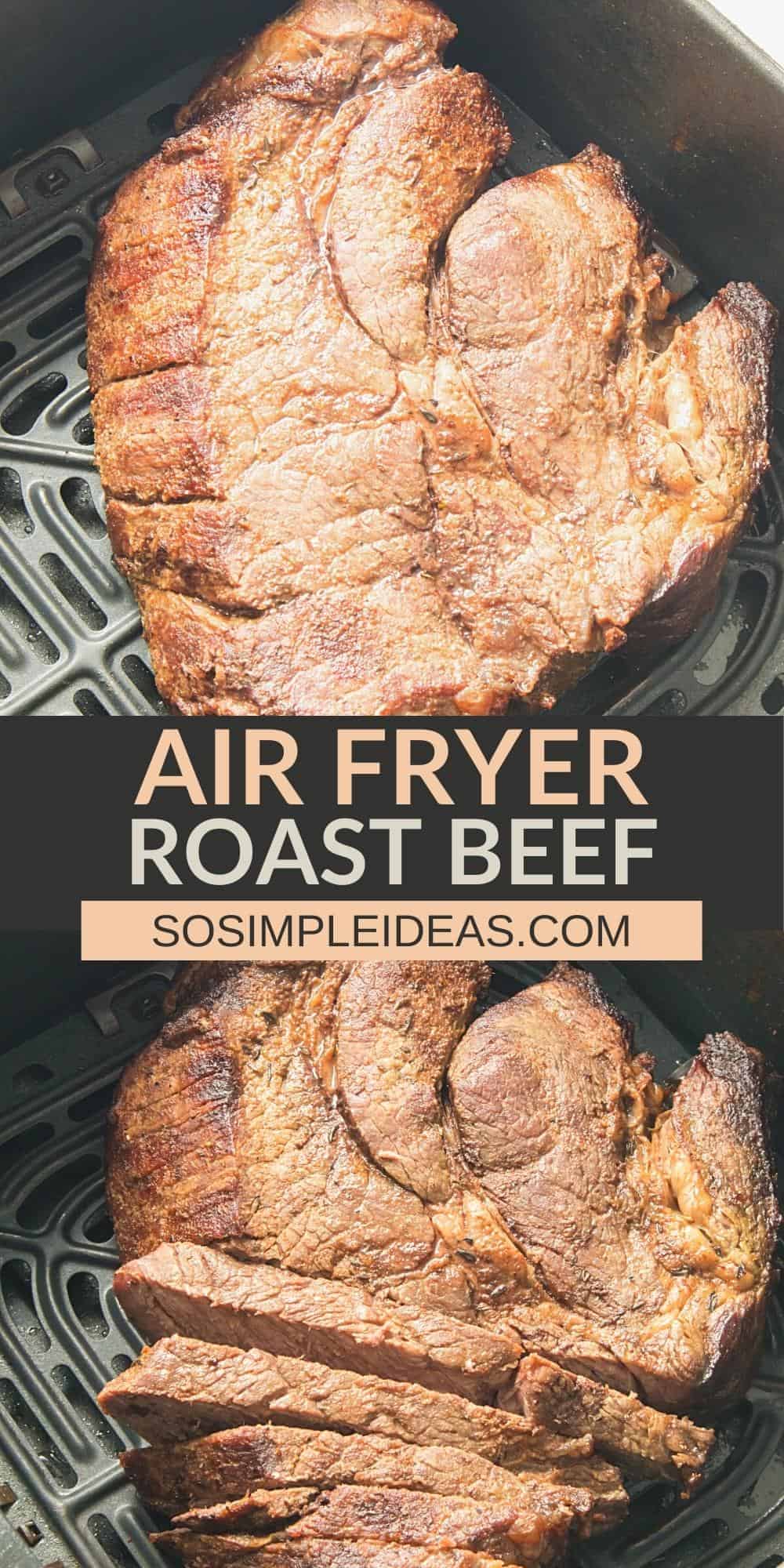 air fryer roast beef pinterest image.