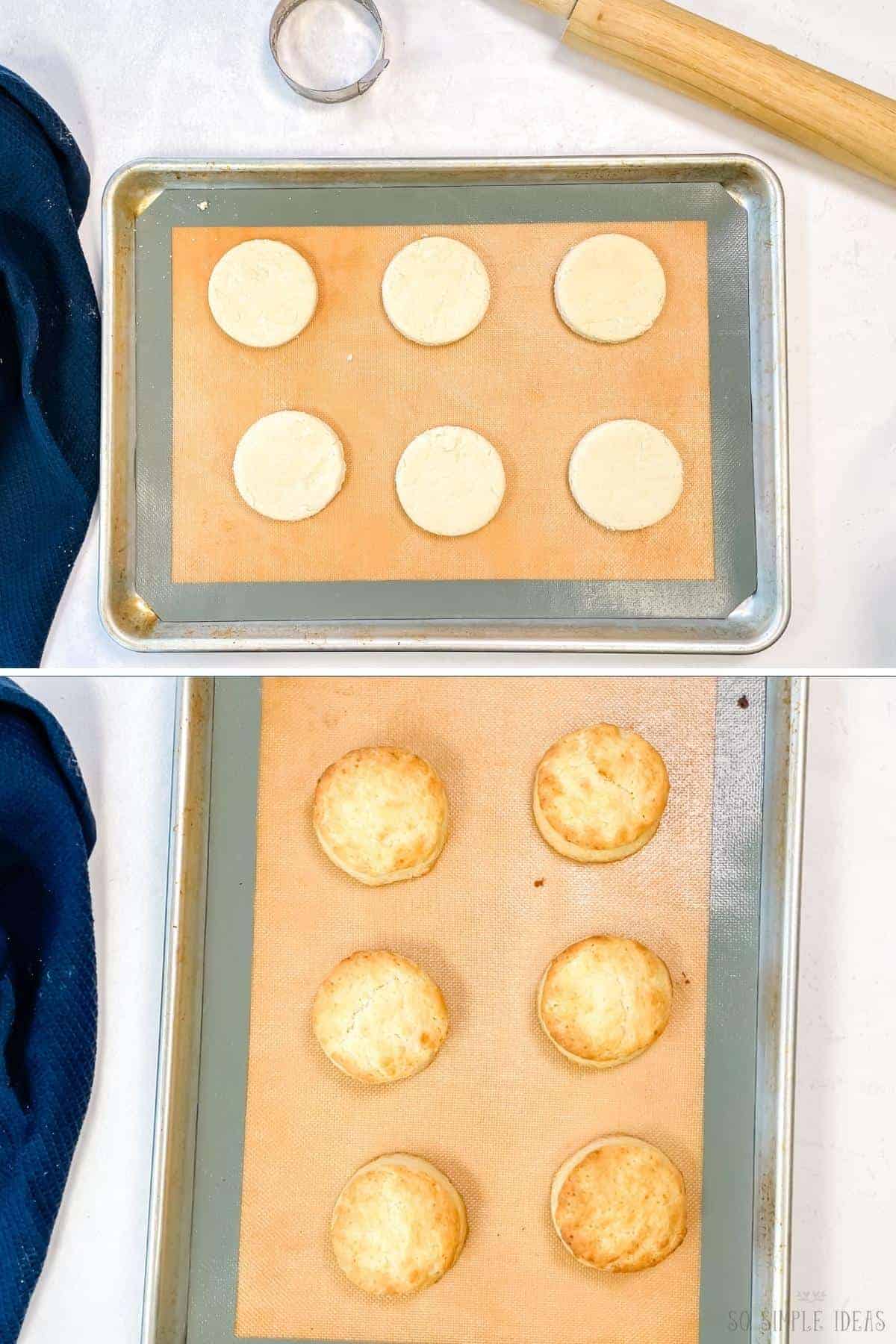 baking the dough into low-carb biscuits.