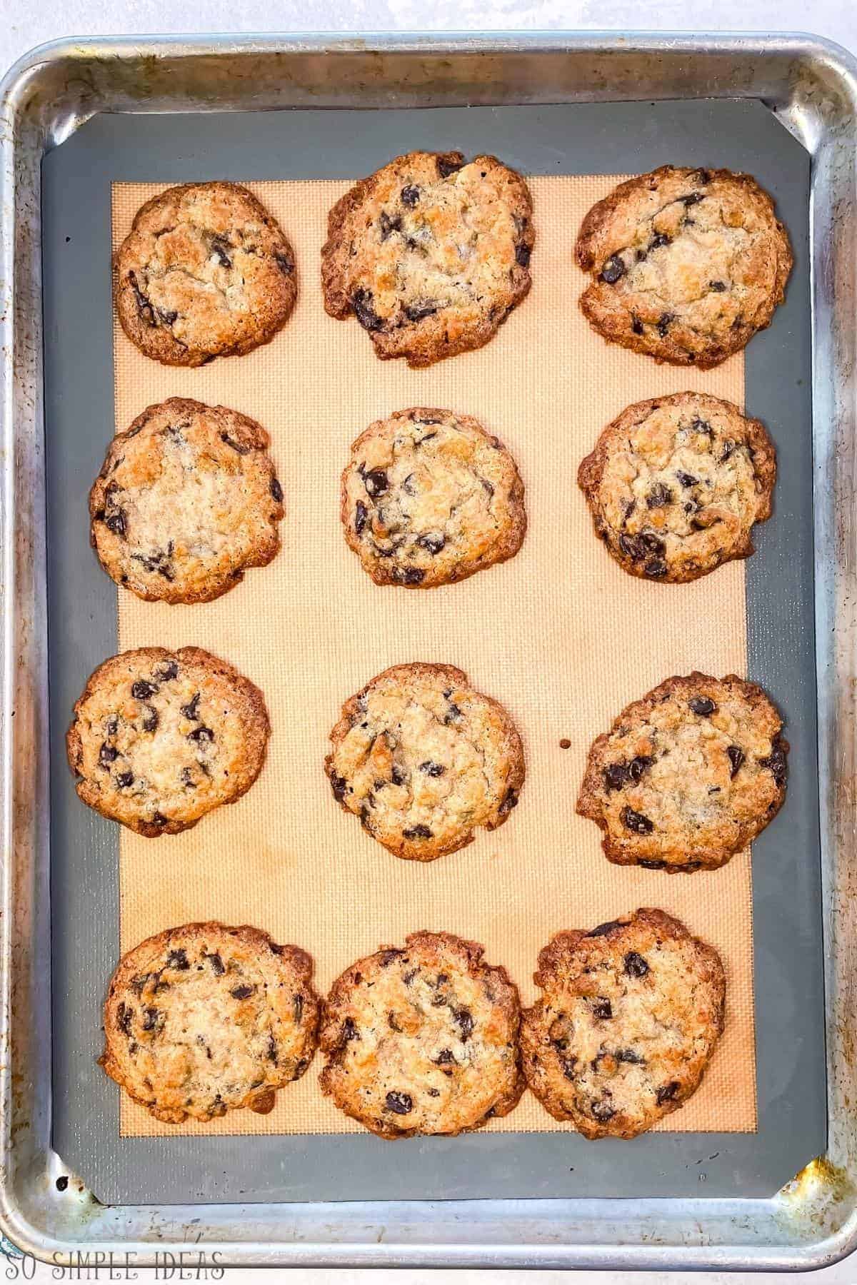 cookies on lined baking sheet.
