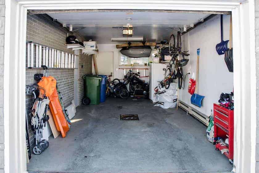 decluttered garage space.
