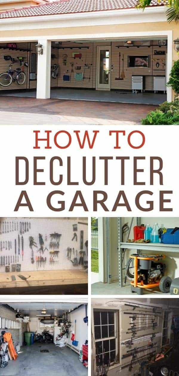 how to declutter a garage pinterest image