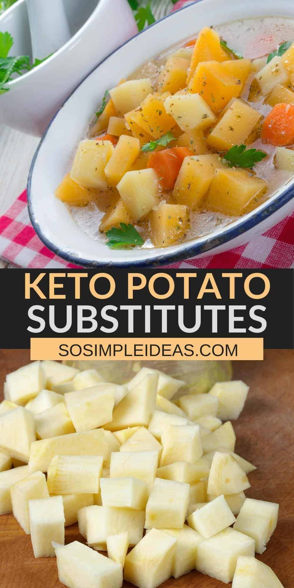 keto potato substitutes pinterest image.