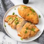 marinated chicken in air fryer recipe featured image.