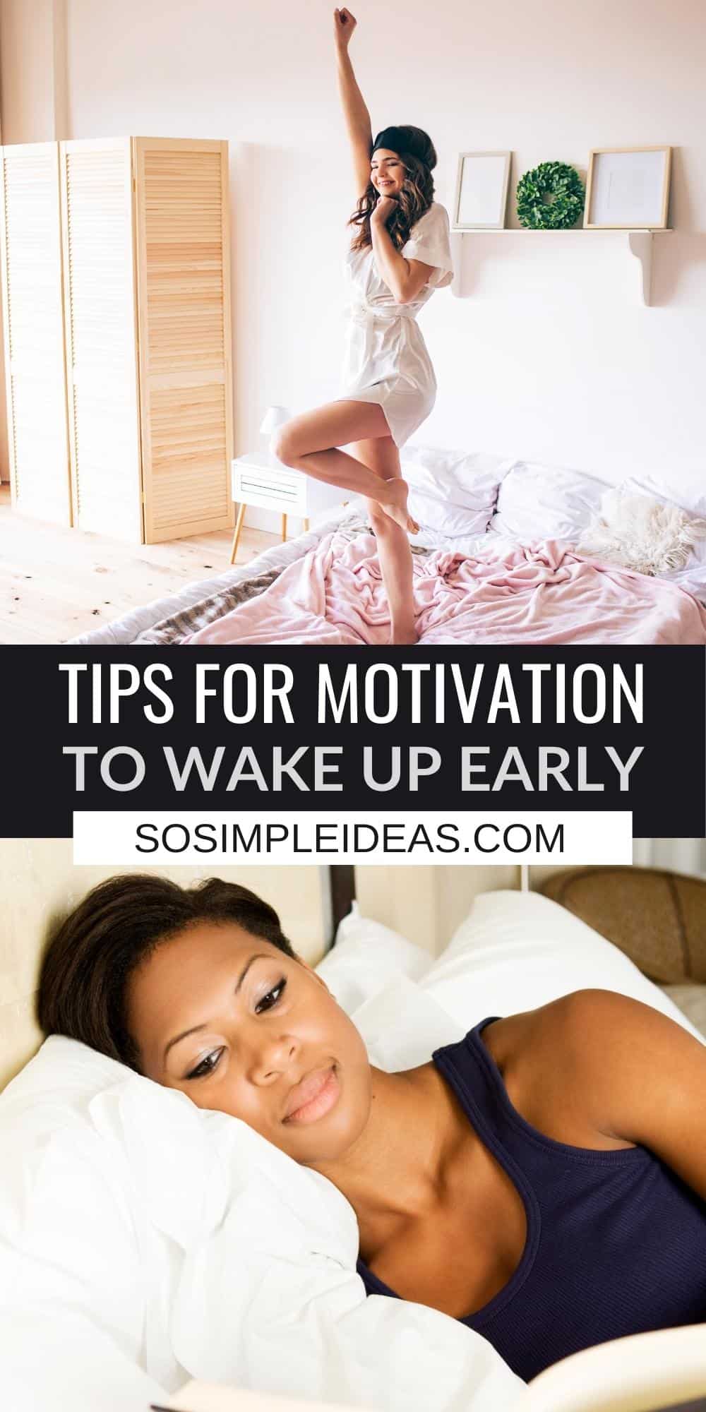 motivation to wake up early pinterest image.