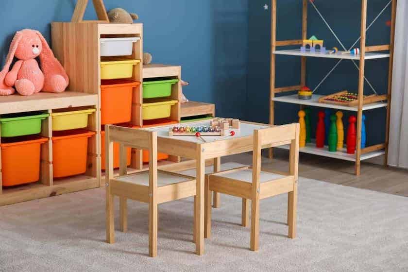 playroom furniture for storage.