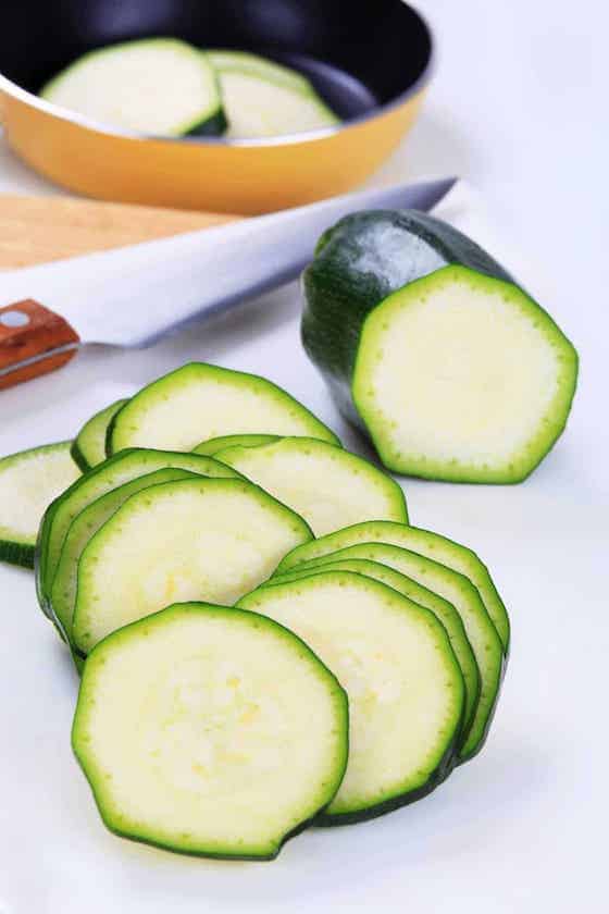 sliced zucchini.