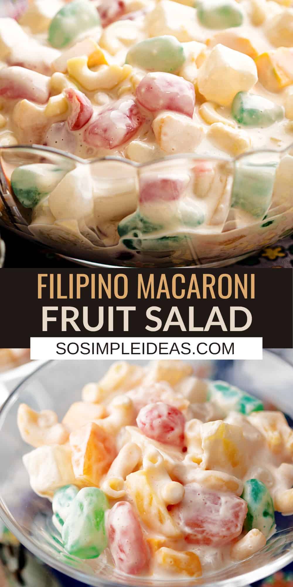 macaroni fruit salad pinterest image.