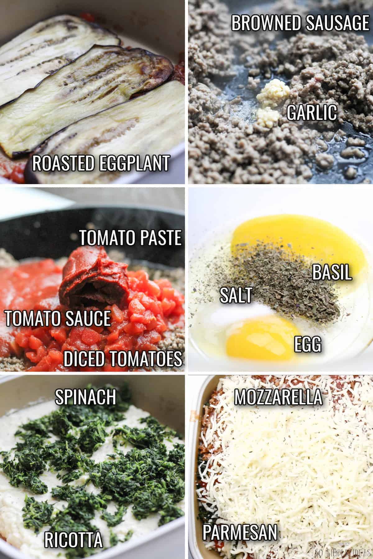 ingredients for keto eggplant lasagna recipe