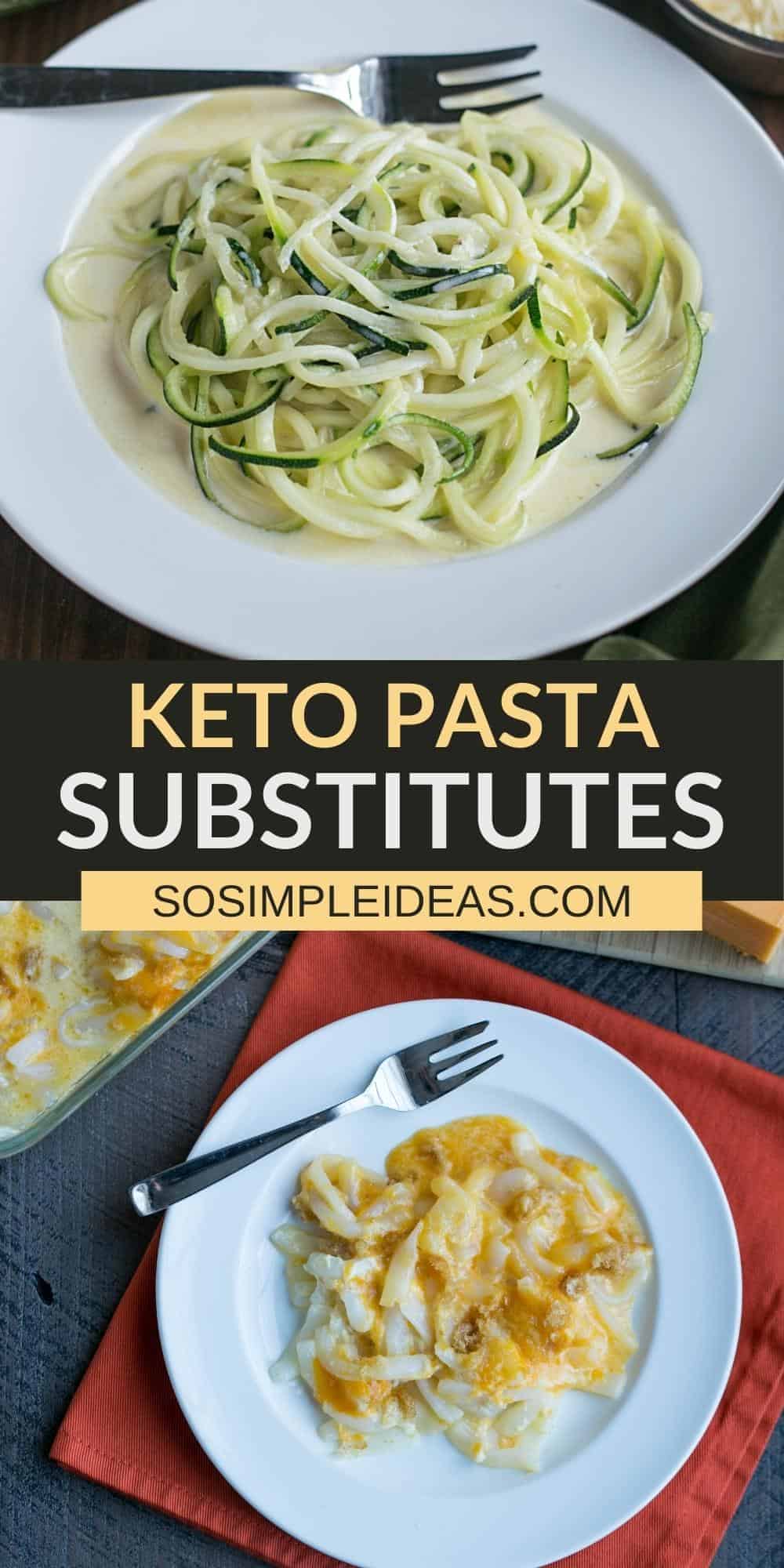 keto pasta substitutes pinterest image.