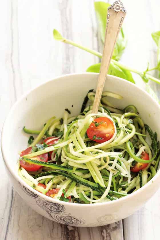 keto zoodle pasta salad.