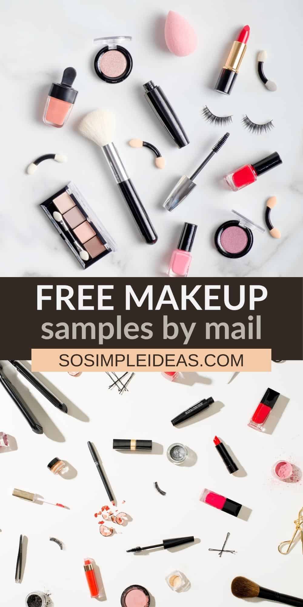 free makeup samples by mail pinterest image.