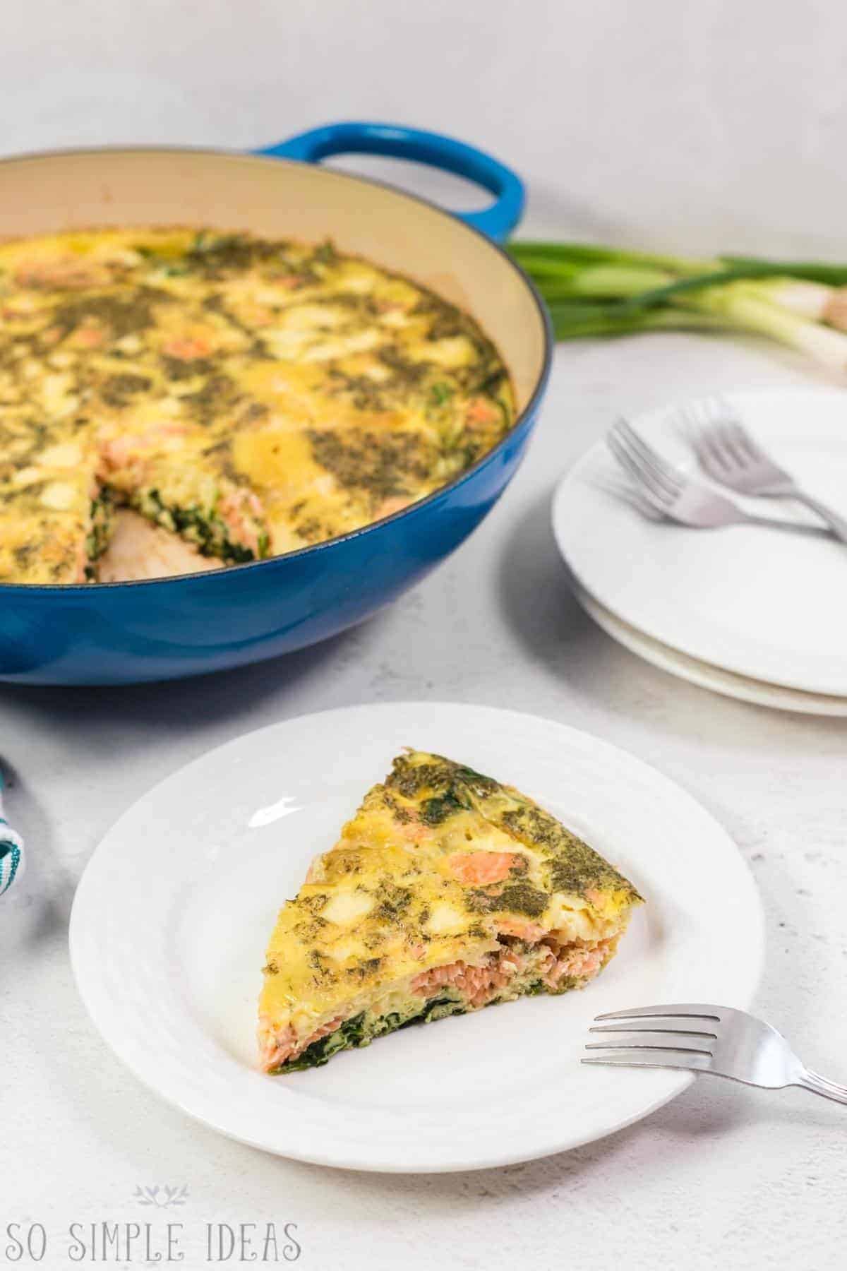 serving the smoked salmon frittata.