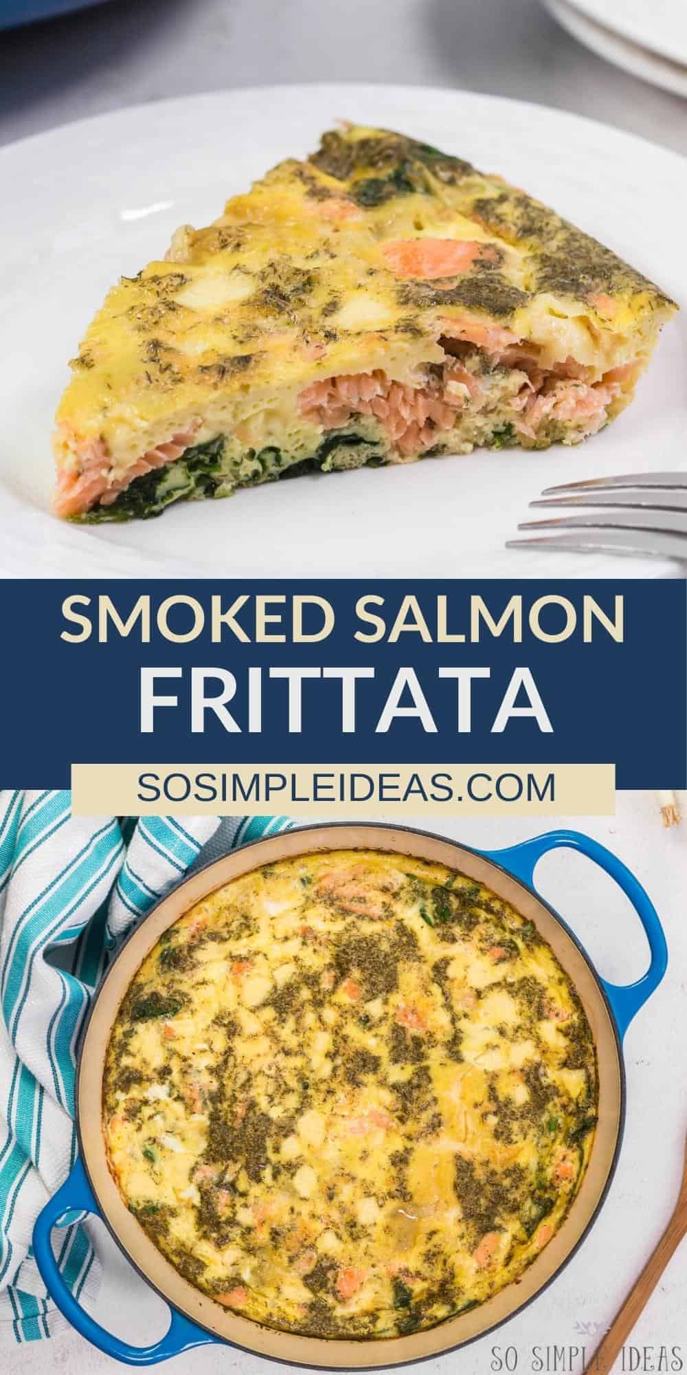 smoked salmon frittata pinterest image.