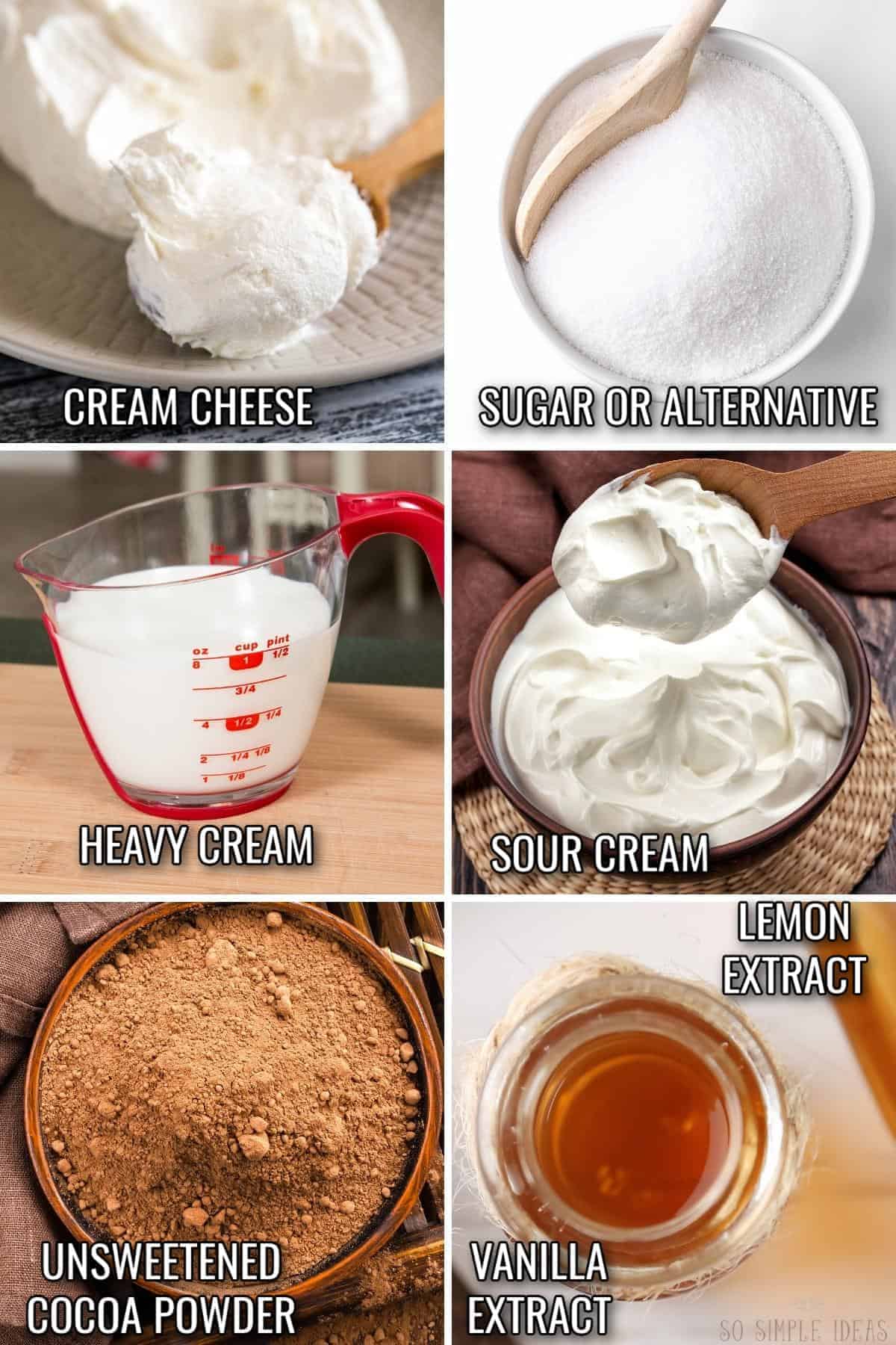 chocolate cheesecake ice cream recipe ingredients.