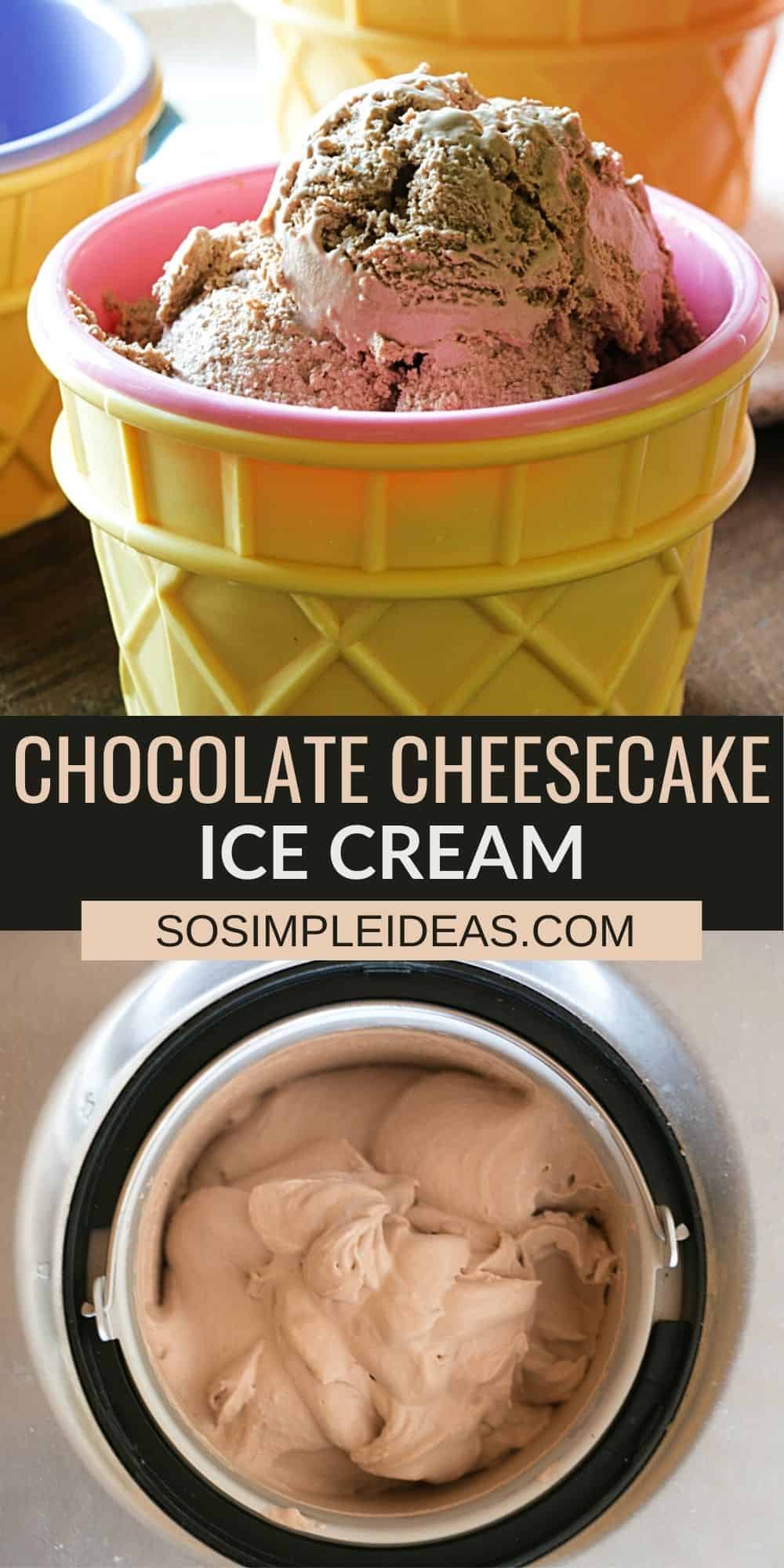 chocolate cheesecake ice cream pinterest image.
