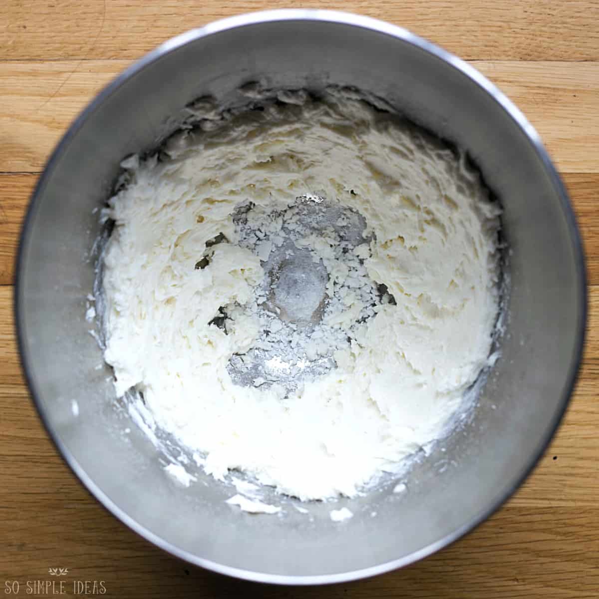 cream cheese and sugar or sweetener mixture.