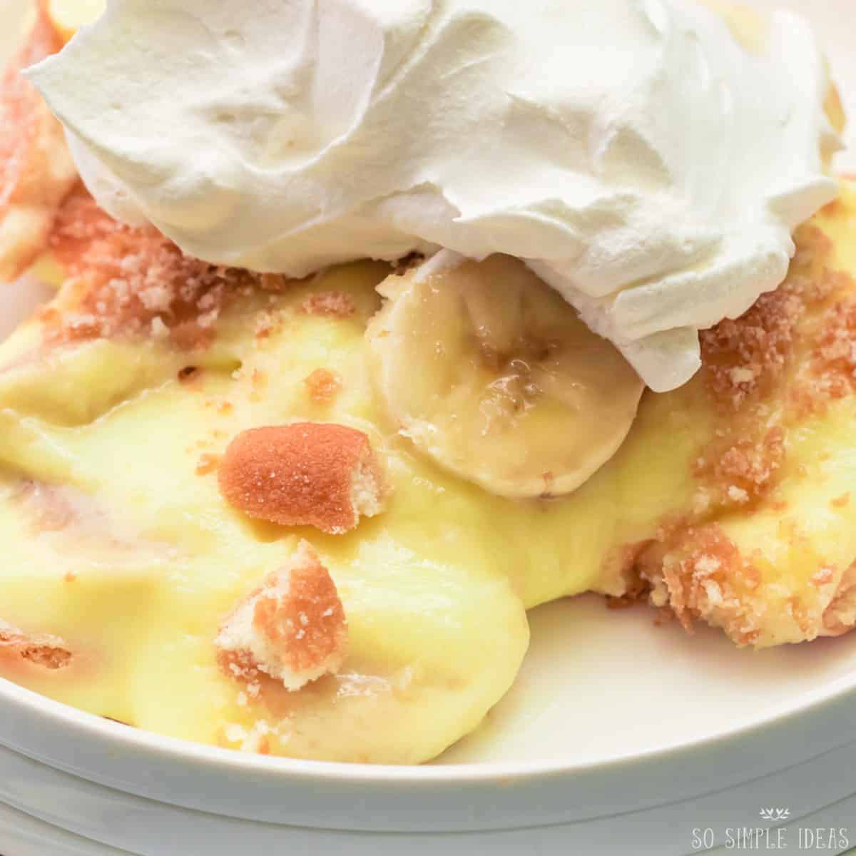 3-ingredient banana pudding with cool whip.