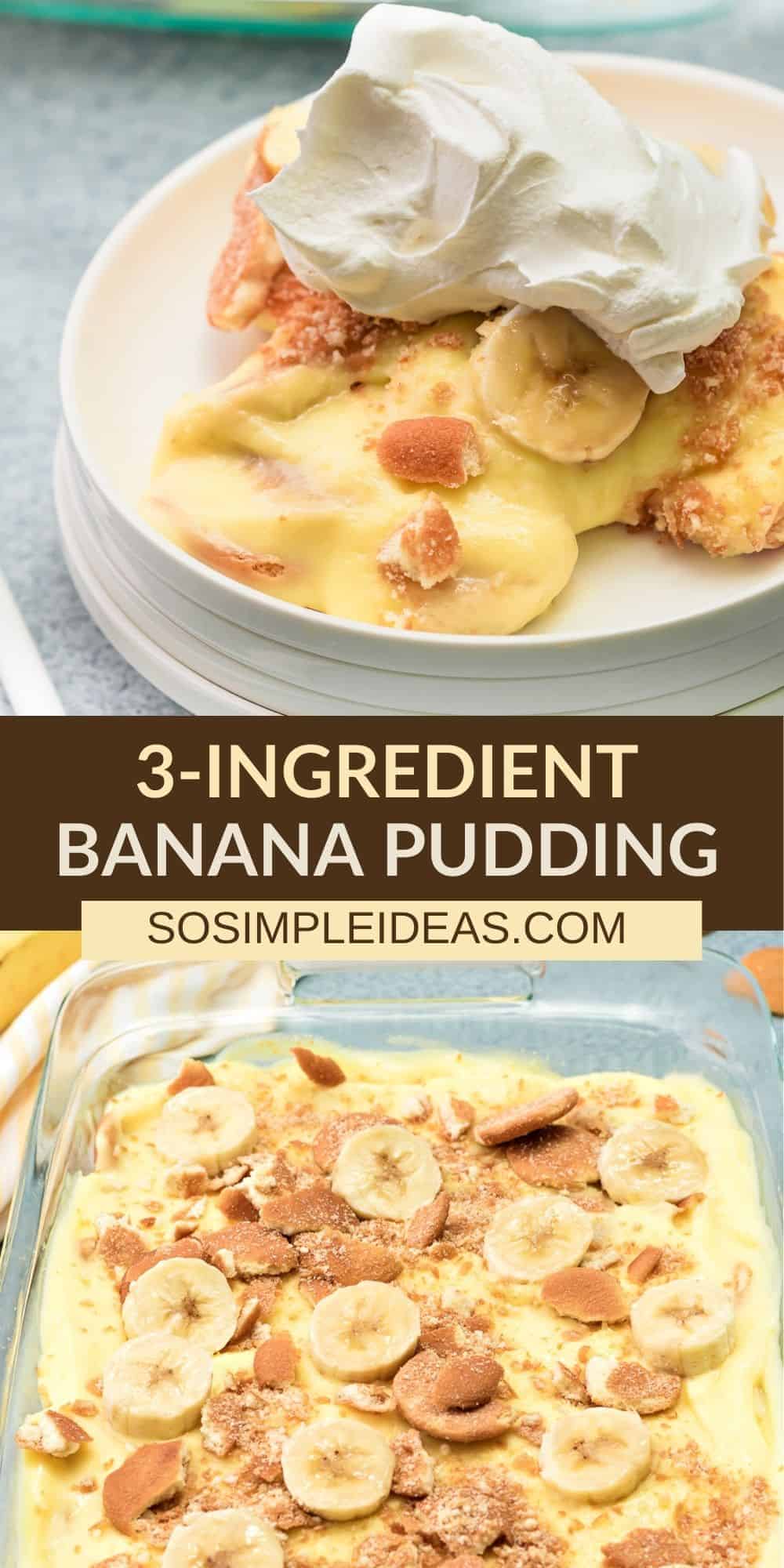 3 ingredient banana pudding pinterest image.