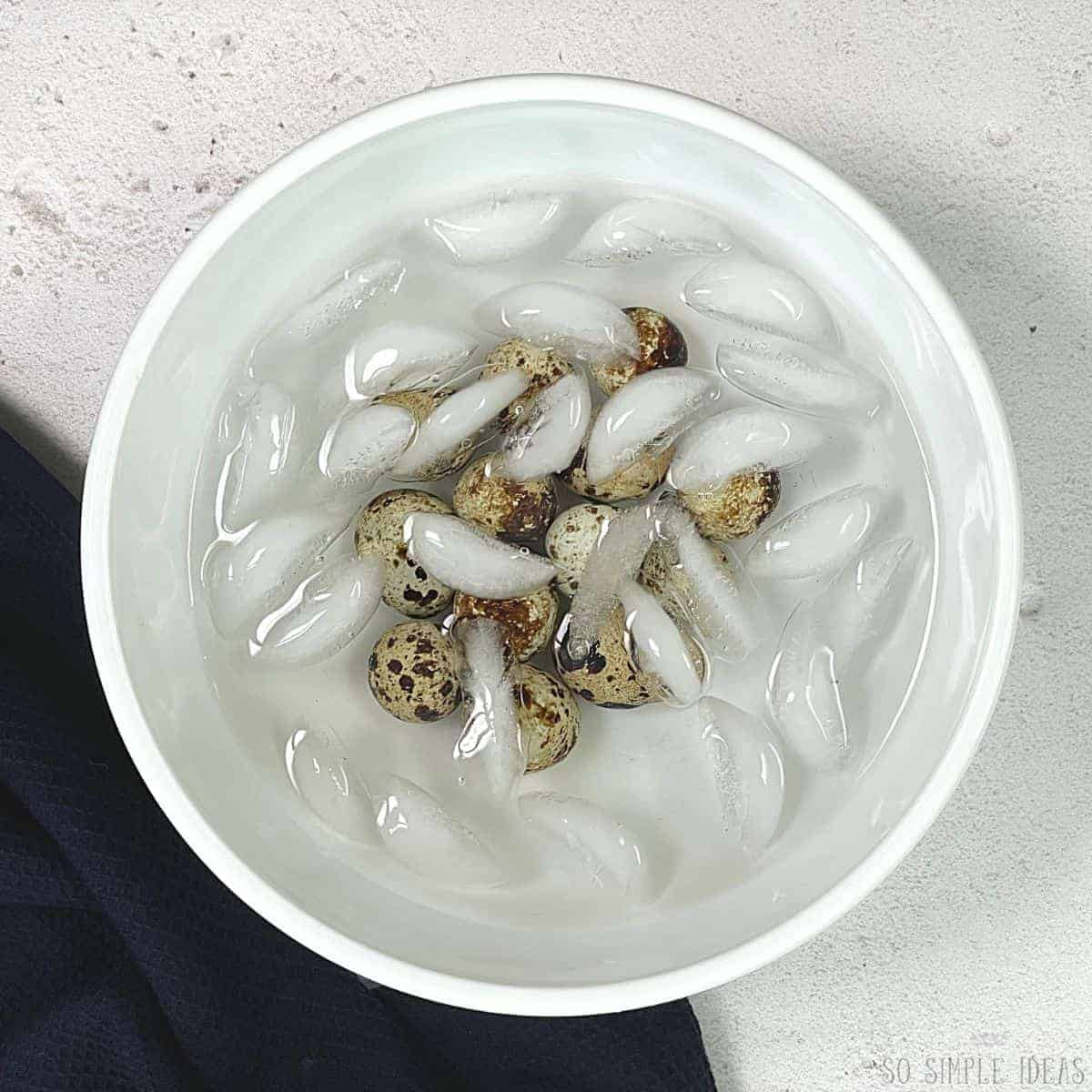 cooling hard boiled eggs in ice water.