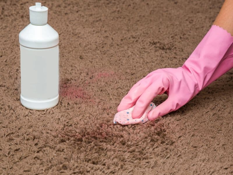 cleaning carpet with hydrogen peroxide.